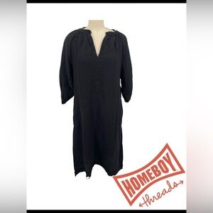 Ocean+Main Los Angeles PETROL GAUZE DRESS WITH POCKETS